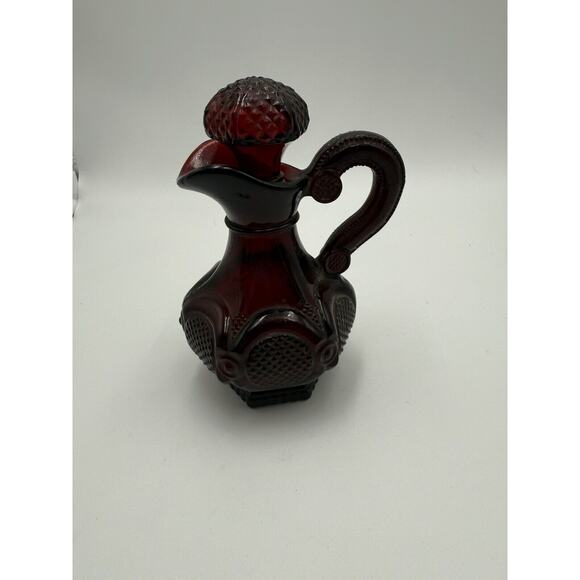 1970 avon cape cod Ruby Glassware Cruet 6" - Picture 1 of 5